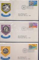 Brit Virgin-szigetek 1973. 1c, 5c, 10c, 25c, 50c Ag, 1$ Ag elsőnapi veretek bélyeges borítékon elsőn...