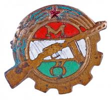 ~1960. "Munkásőr" szolgálati zománcozott jelvény 5 év szolgálat után dísztokban miniatűrre...