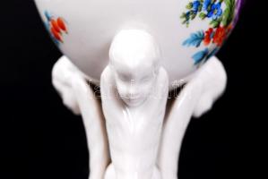 Herendi puttó lábas bonbonier, kézzel festett, jelzett, hibátlan, ritka, m:14 cm