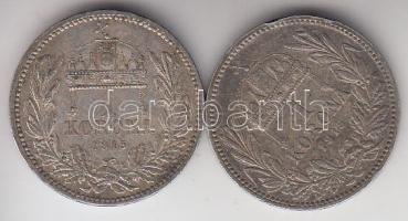 1915. 1K Ag "Ferenc József" (2x) T:2 ph