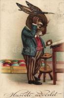 Easter, rabbit teacher, litho (non PC)