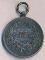 1915-1916. "II. osztályú Ezüst Vitézségi Érem" "A" fémjel peremen, mellszalag né...