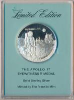 Amerikai Egyesült Államok 1972. "APOLLO 17" STERLING Ag emlékérem plasztik tokban T:PP USA 1972. "APOLLO 17" STERLING silver medallion in plastic case T:PP