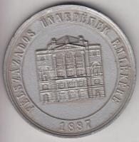 1887. "A Budapest Nemzeti Színház / Félszázados Ünnepének Emlékére" Alu emlékérem (49mm) T...