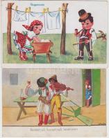 2 db régi, magyar gyerek folklórlap / 2 Hungarian child folklore cards