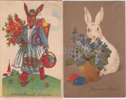 2 db régi húsvét lap, az egyik litho / 2 Easter cards, one of them litho