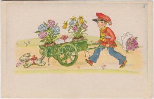 2 db régi gyerek motívumlap / 2 child motive cards