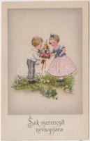 2 db régi névnapi üdvözlőlap / 2 nameday greeting cards