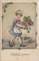 2 db régi újévi üdvözlőlap / 2 New Year greeting cards