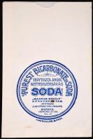 cca 1920 "Magyar Király" Gyógyszertár Sopron. Vegytiszta angol kettedszénsavas Soda - Purest Bicarbonate of Soda, gyógyszertári zacskó