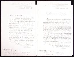 1896 Két hivatalos levél Londonból: The West India&Panama Telegraph Company Limited fejléccel, a társaság igazgatója, C.W. Earl aláírásával, a Magyar Királyi Kereskedelmi Minisztériumnak címezve. 1896. március 27., 1896.március. 21.