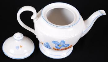 Zsolnay Iris (Kolozsvár) teás kiöntő, matricás, jelzett, hibátlan, kopás a peremeken, m:20 cm