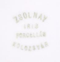 Zsolnay Iris (Kolozsvár) teás kiöntő, matricás, jelzett, hibátlan, kopás a peremeken, m:20 cm