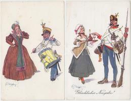 6 db, kétféle régi Schönpflug lap, nem képeslap / 6, two version Schönpflug cards, non pc