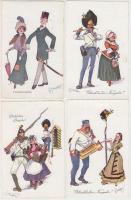 7 db régi Schönpflug lap, nem képeslap / 7 Schönpflug cards, non pc