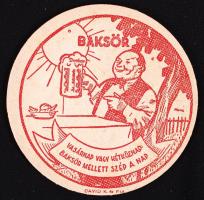 cca 1935 Dreher Bak sör söralátét Pólya Tibor grafikájával / beer mat