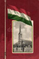 Érsekújvár catholic church, flag litho