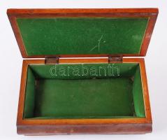 Biedermeier fa doboz, több helyen kisebb sérülések, 28×16 cm, m:8 cm