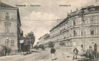 Temesvár Gyárváros Andrássy út, fürdő / street, spa