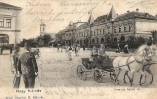 Nagykikinda Ferenc József tér, Nemzeti Szálló / square, hotel, collage