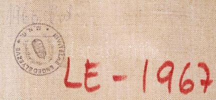 TF jelzéssel: Kis cicák az anyukkal. Olaj, vászon, apró kopások, hátoldalon kiviteli pecsét, felhajt...