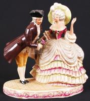 Német figurális porcelán tétel, összesen 4 db, jelzettek, hibátlanok, kézzel festettek, kb 17×19 cm