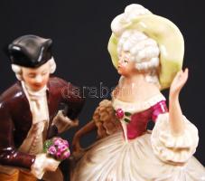 Német figurális porcelán tétel, összesen 4 db, jelzettek, hibátlanok, kézzel festettek, kb 17×19 cm