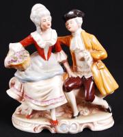 Német figurális porcelán tétel, összesen 4 db, jelzettek, hibátlanok, kézzel festettek, kb 17×19 cm