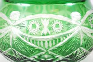 Ólomkristály fedeles tároló, többrétegű, csiszolt, metszett, hibátlan, m:27 cm, d:27 cm!!!