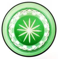 Ólomkristály fedeles tároló, többrétegű, csiszolt, metszett, hibátlan, m:27 cm, d:27 cm!!!