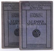 Charles Darwin: Az ember származása I.-II. Ford. Dr. Entz Géza, Dr. Fülöp Zsigmond és Dr. Madzsar József. Bp., 1910, Athenaeum. Kiadói egészvászon kötésben jó állapotban