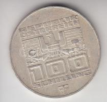 Ausztria 1976. 100Sch Ag "Innsbruck - XII. téli olimpia / Épületek és olimpiai logó" T:2-
...