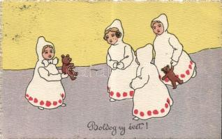 New Year, Wiener art greeting card