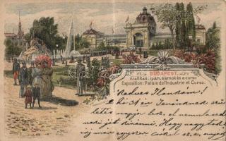 1897 Budapest Ezredéves Országos Kiállítás, Iparcsarnok és korzó, 2kr Ga. s: Morelli, Dörre T. (fa)