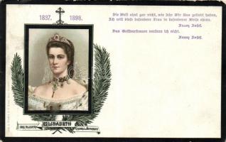 Erzsébet / Queen Elisabeth, Sissi, litho obituary card