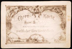 cca 1900 Humoros erotikus tagsági kártya /  cca 1900 Erotic card