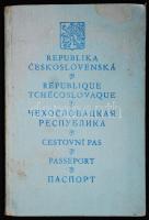 1934 Csehszlovák útlevél / 
1934 Czechoslovakian passport