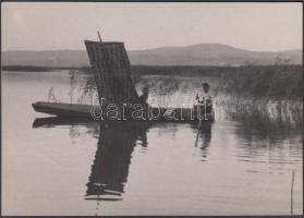 cca 1930 Pákozd - halászhajó fotó 12,5x17,2cm