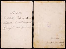 1905 Az SMS Aspern osztrák-magyar hadihajó matrózának 2 db fedélzeti portréja Shanghai, kabinetfotó ...