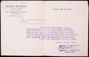 1930 Nemzeti Bútorház 2 db számla