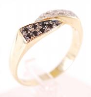 14K női arany (Au) gyűrű féldrágakövekkel / 
14ct gold ring with semi-precious stones, s: 50, br: 2,...