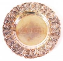 Kiddus ezüst (Ag. 925) pohár alátéttel, jelzett,  gazdagon díszített, héber felirattal, m:12,5 cm, d...