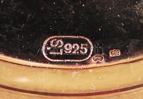 Kiddus ezüst (Ag. 925) pohár alátéttel, jelzett,  gazdagon díszített, héber felirattal, m:12,5 cm, d...