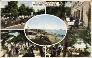 cca 1930 Budafok Paul Péter "Kutyavilla" haéászcsárdája Magyar Sándor és Endresz Görgy aláírásával