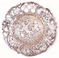 Bacchus áttört ezüst (Ag.) tálka, jelzett, d: 10 cm, nettó:64 g / Silver Bacchus saucer