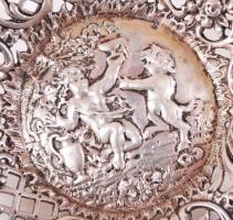 Bacchus áttört ezüst (Ag.) tálka, jelzett, d: 10 cm, nettó:64 g / Silver Bacchus saucer