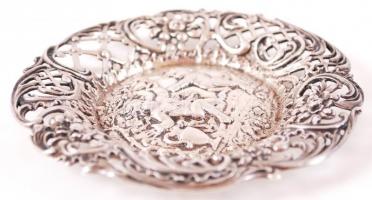 Bacchus áttört ezüst (Ag.) tálka, jelzett, d: 10 cm, nettó:64 g / Silver Bacchus saucer