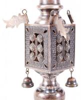 Judaika kegytárgy: Ezüst (Ag.) tornyos bessamim tartó, jelzett, m:24 cm, nettó: 151 g / Silver besam...