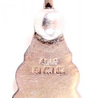 Ezüst (Ag.) mini díszvilla és két díszkanál, jelzettek, bruttó:25 g / Silver spoons and frok