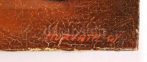 Jelzés nélkül: Sör készítők. Olaj, vászon, 40×30 cm